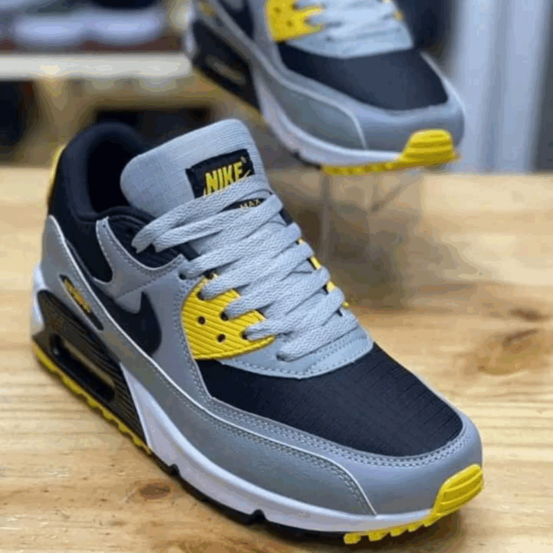 Nike Air Max 90 Black Grey and Yellow